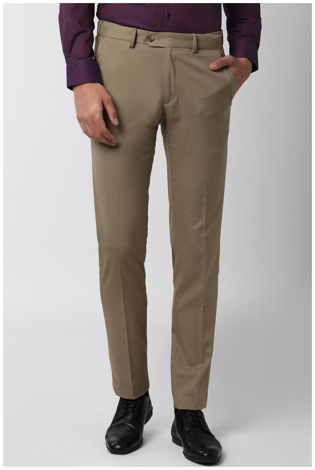 

Peter England Men Solid Slim Fit Formal Trouser - Cream