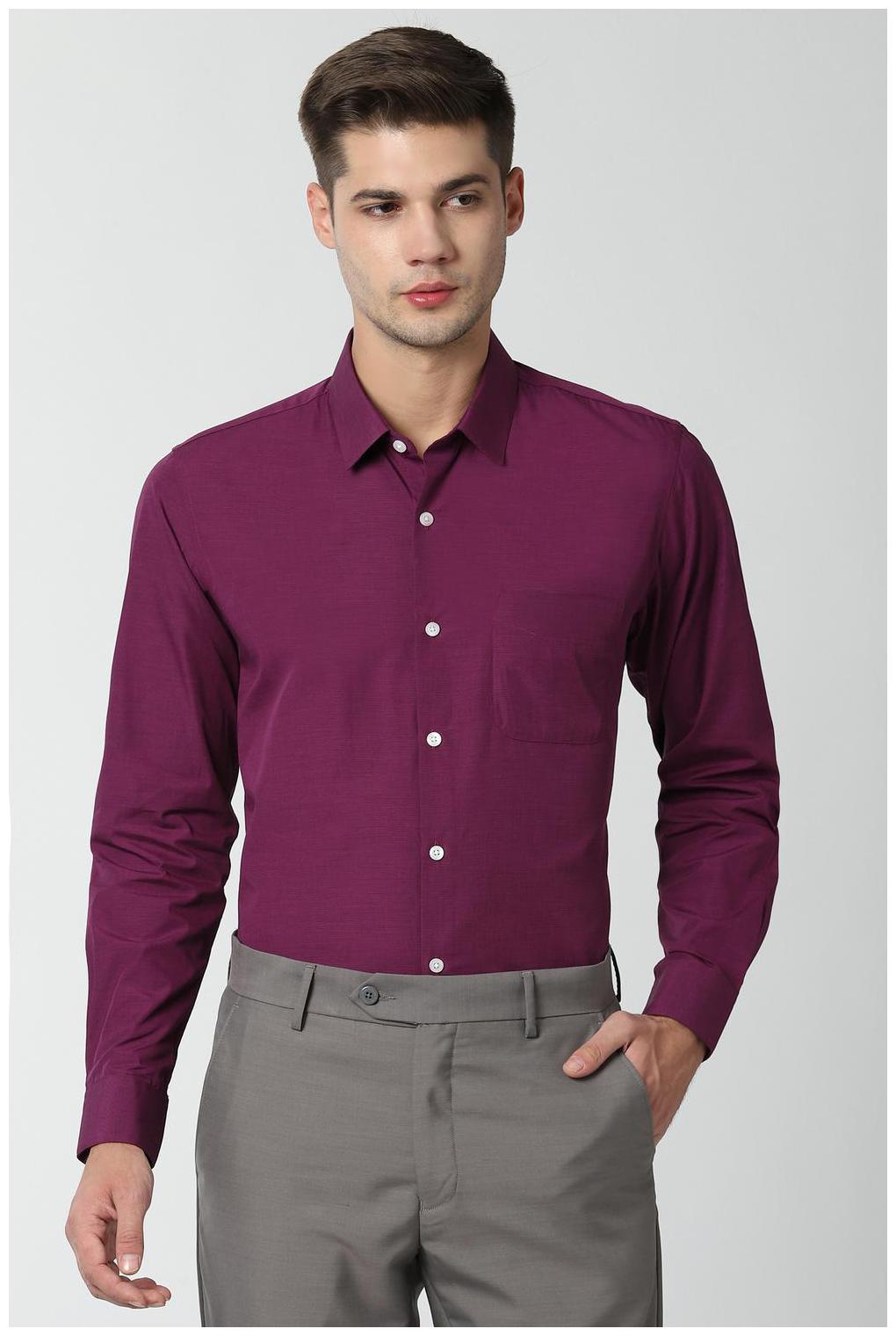 

Peter England Men Slim fit Formal Shirt - Purple