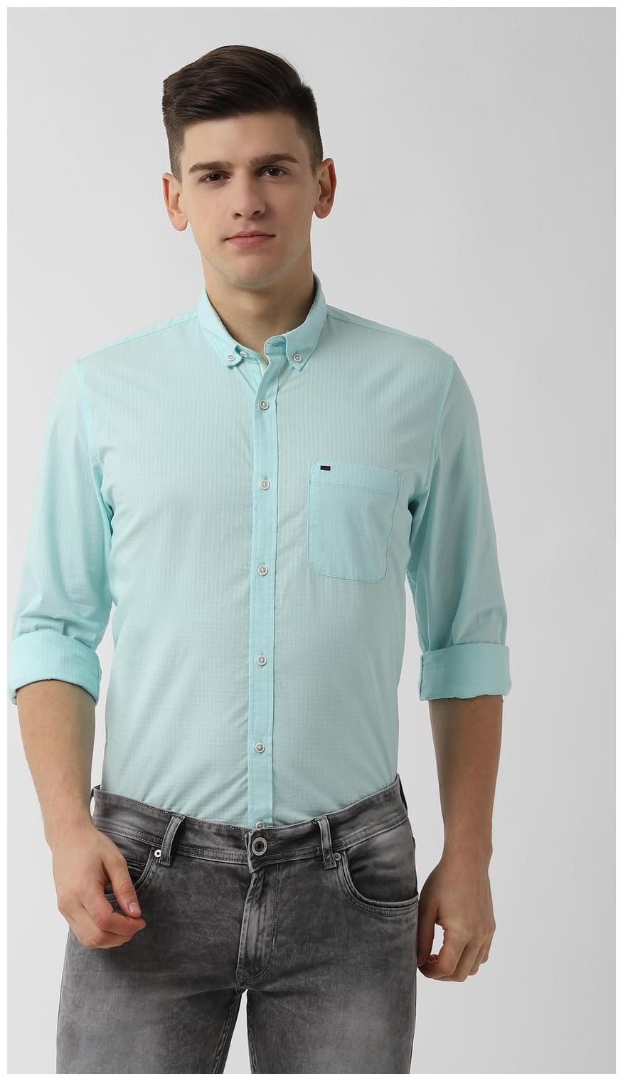 

Peter England Men Green Checked Slim Fit Casual Shirt