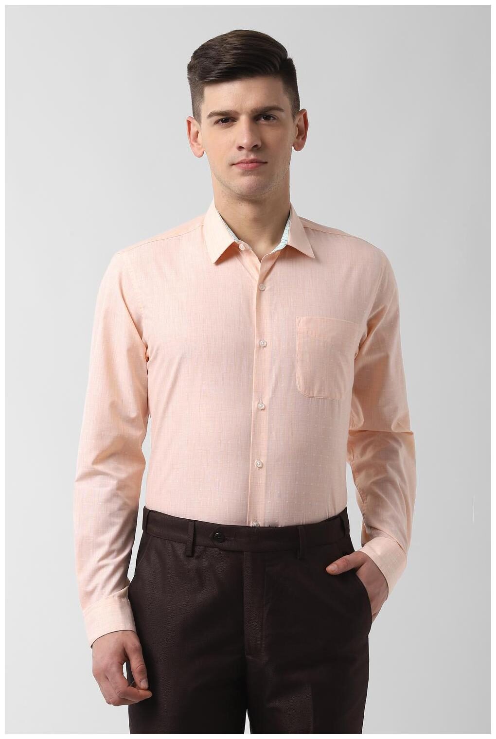 

Peter England Men Slim fit Formal Shirt - Orange