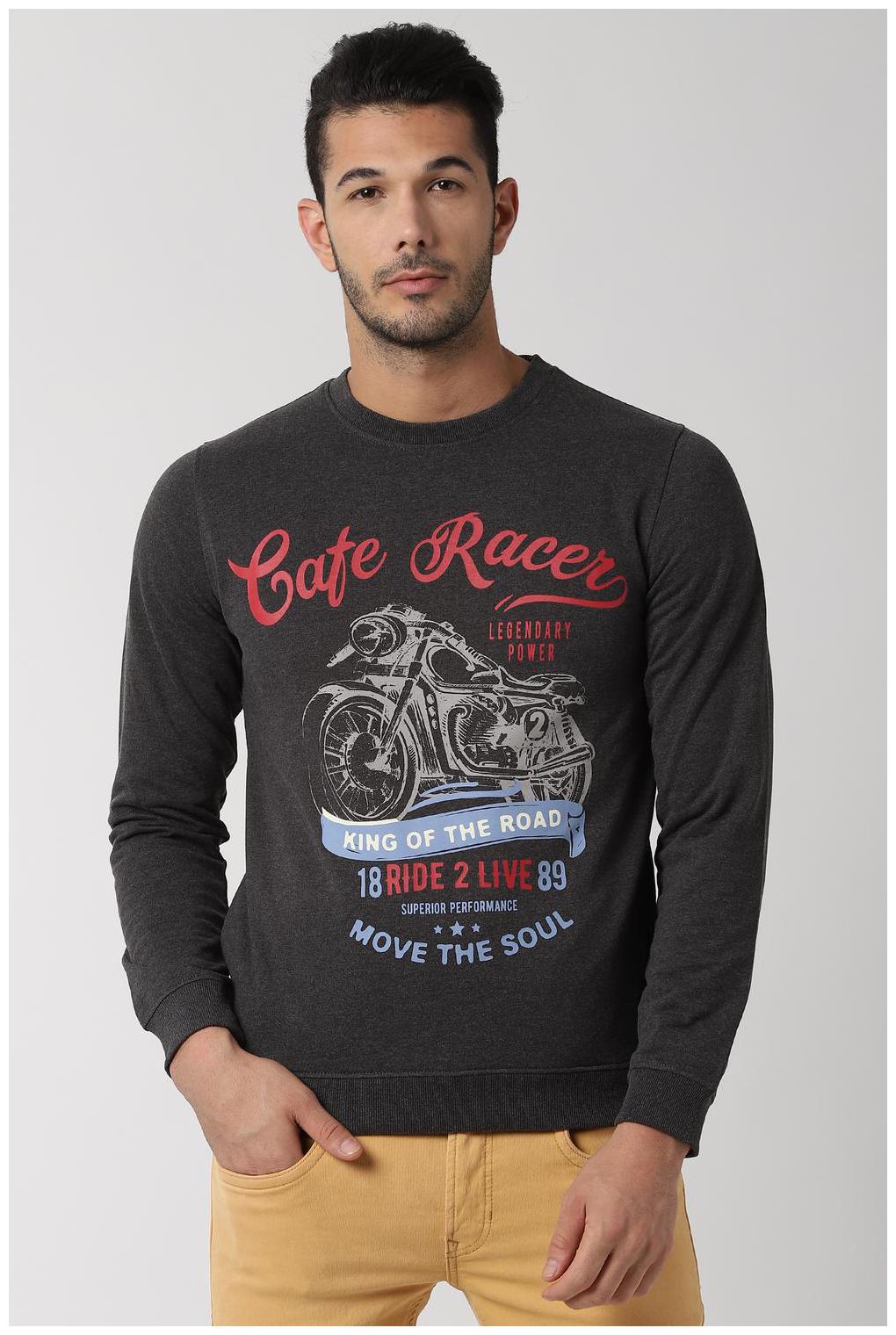 

Peter England Men Grey Round neck Sweatshirt