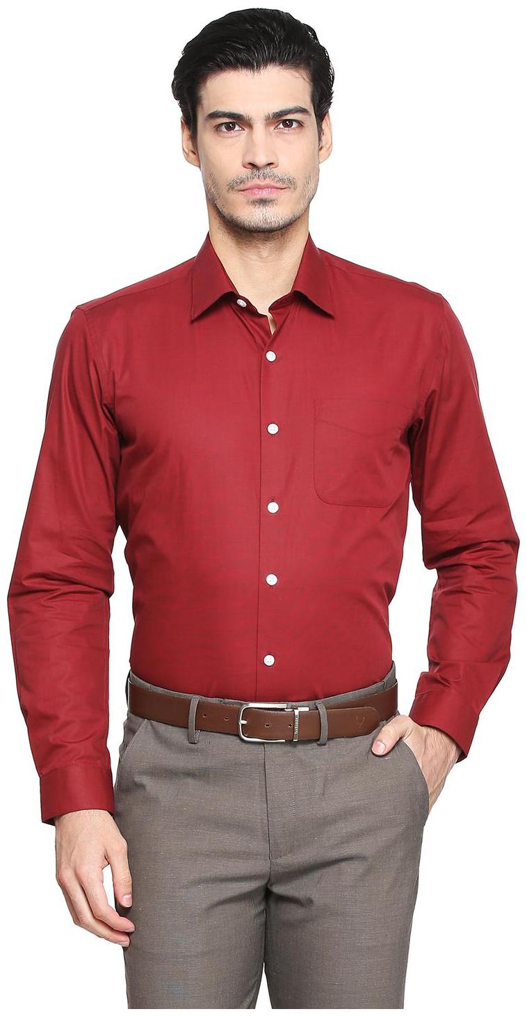 

Peter England Men Super slim fit Formal Shirt - Maroon