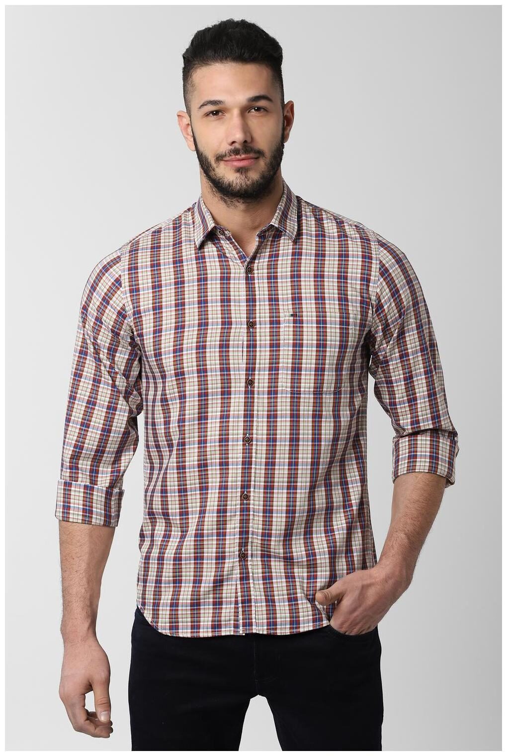 

Peter England Men Multi Checked Regular Fit Casual Shirt