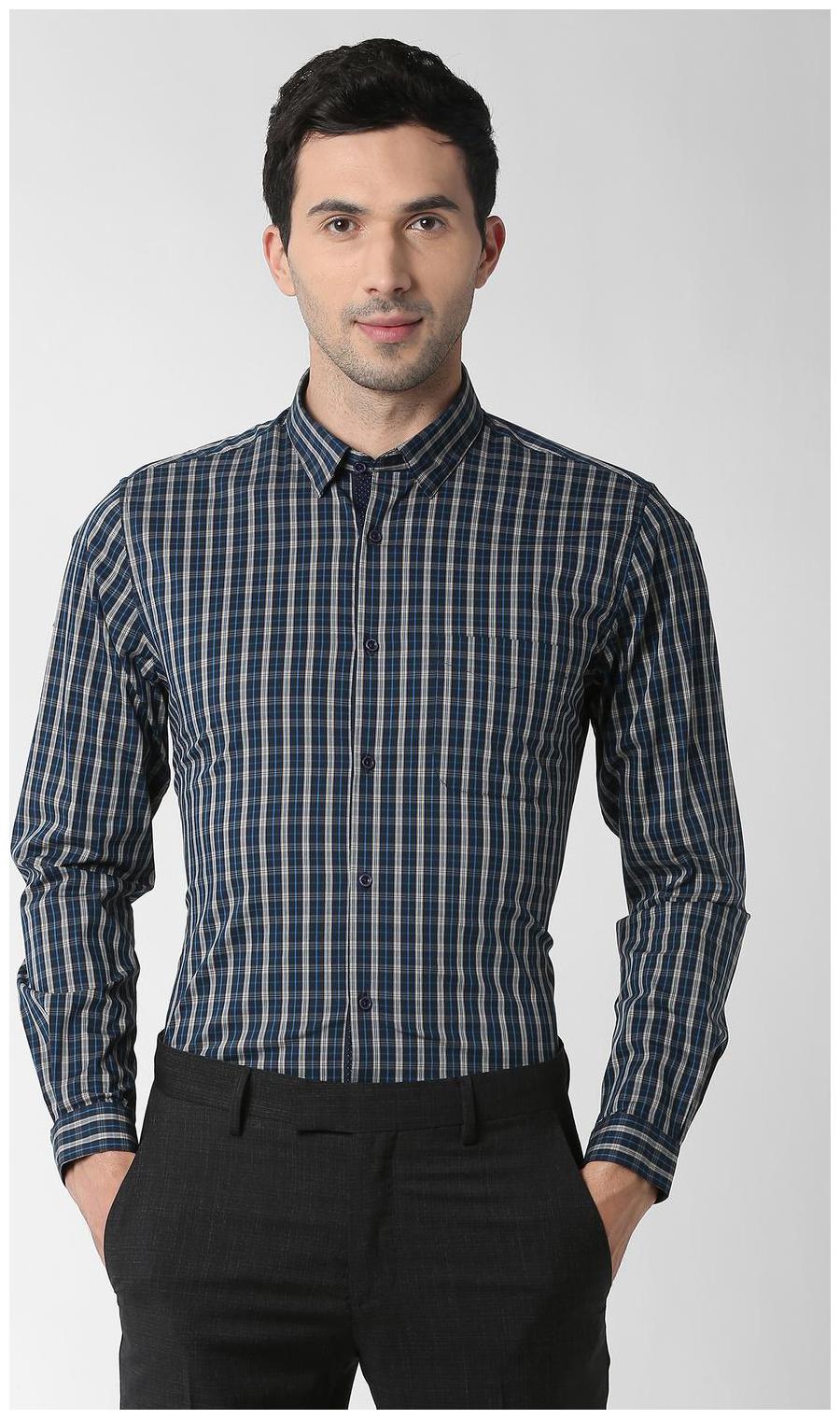 

Peter England Men Slim fit Formal Shirt - Blue