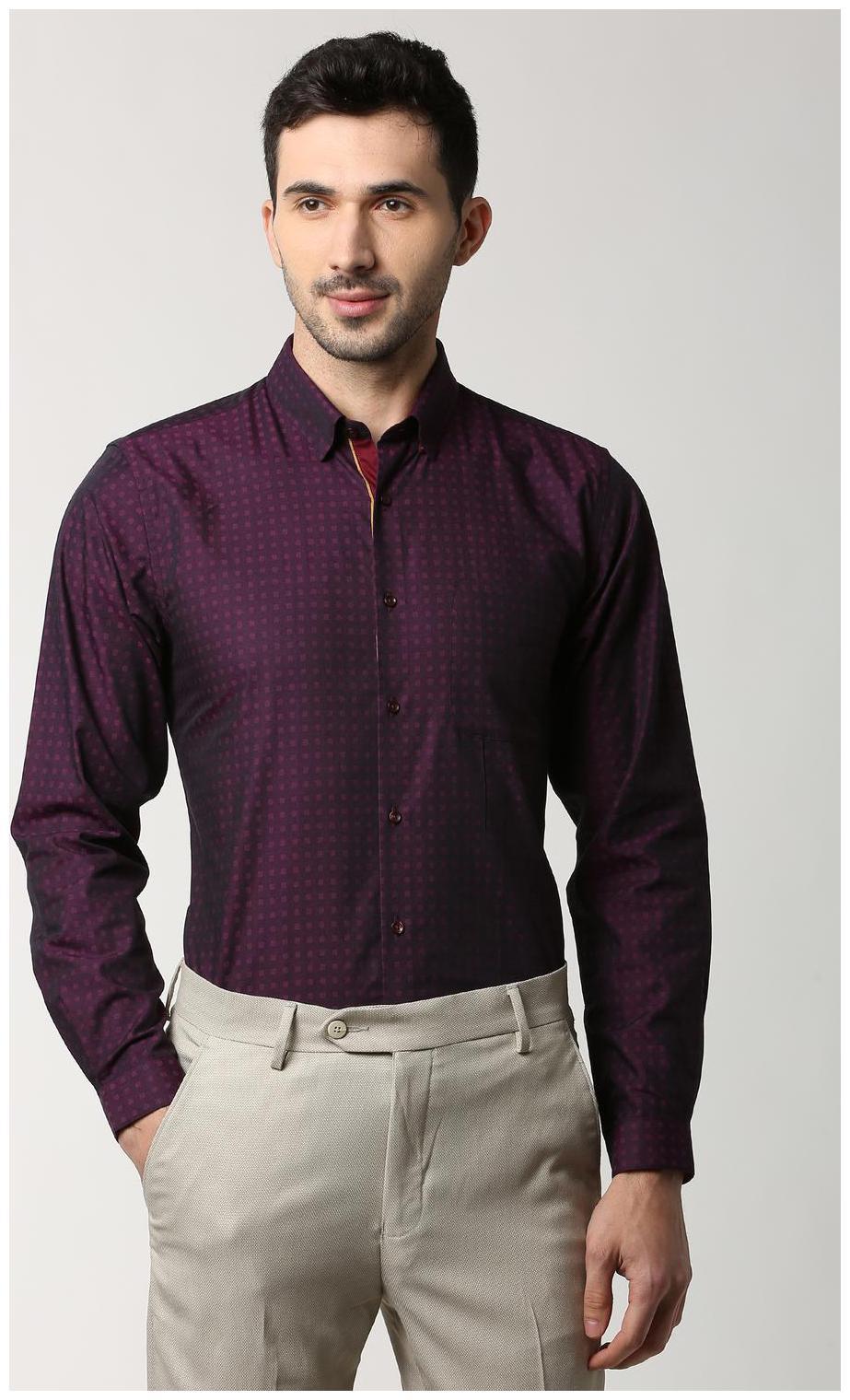 

Peter England Men Slim fit Formal Shirt - Purple
