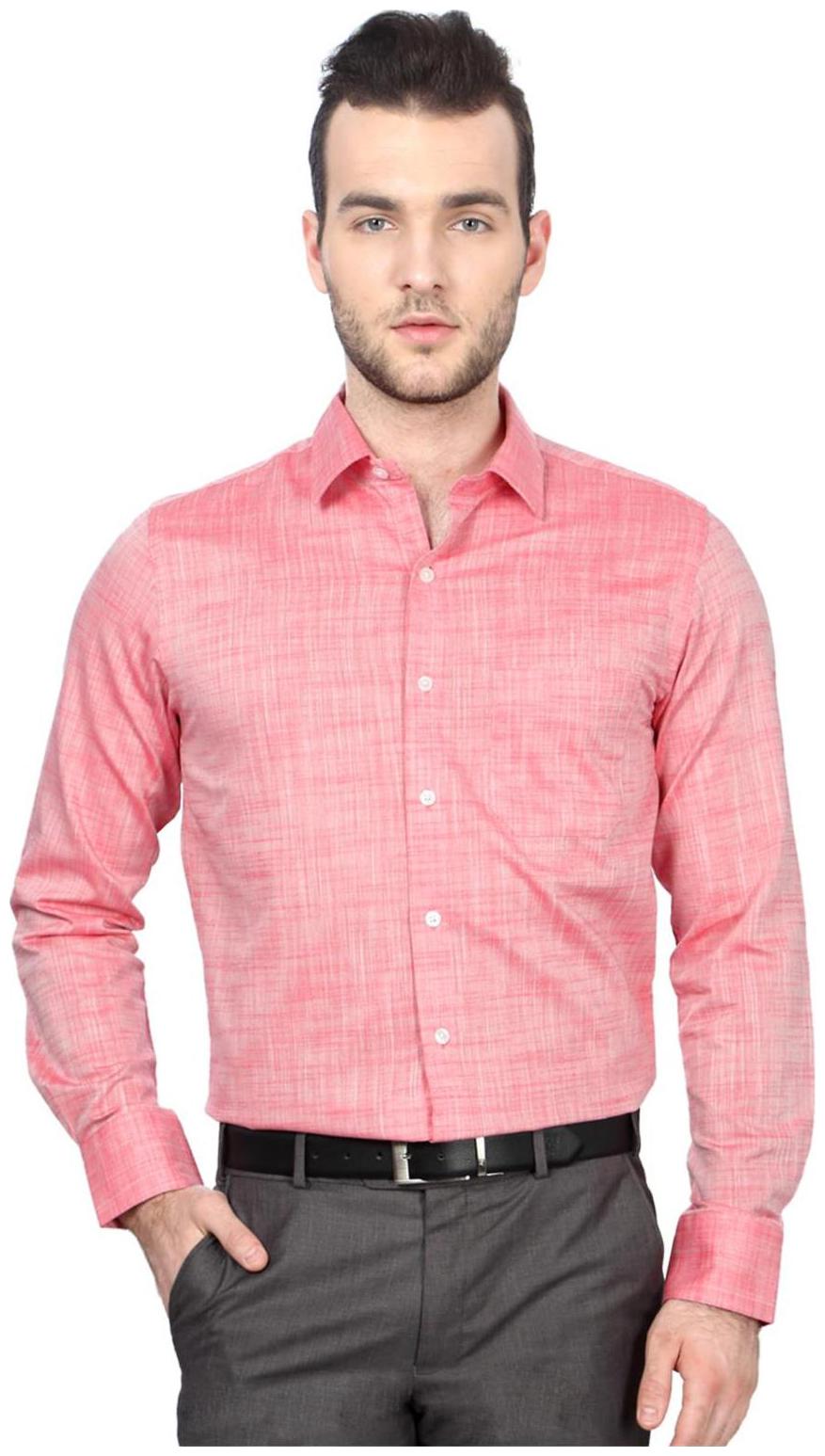 

Peter England Men Slim fit Formal Shirt - Red