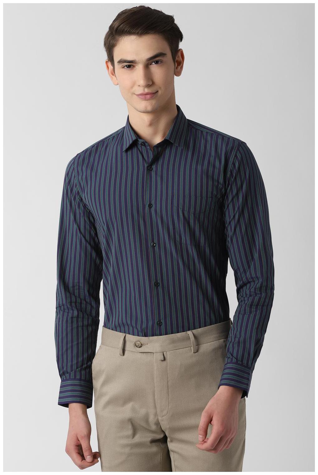 

Peter England Men Slim fit Formal Shirt - Navy blue