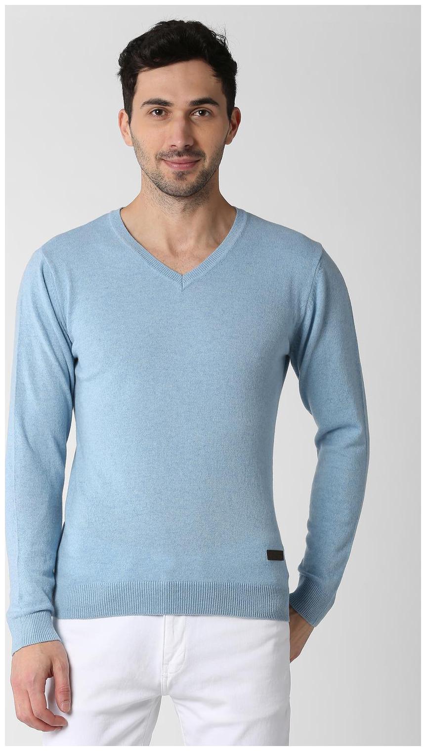 

Peter England Men Blue V neck Pullover