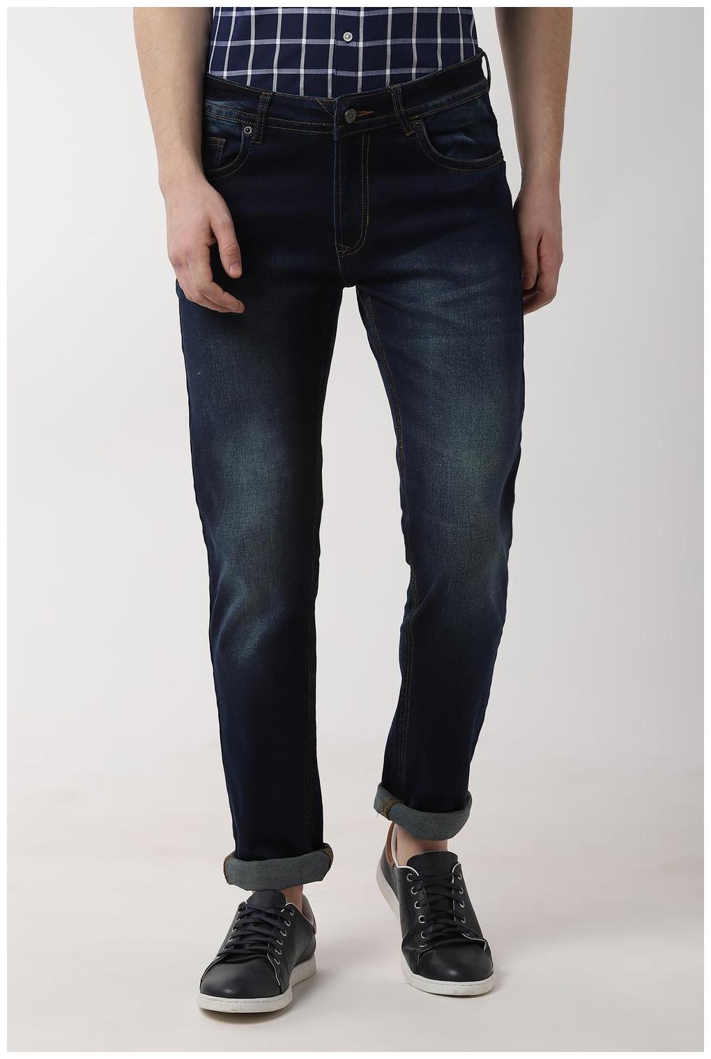 

Peter England Men Navy Blue Tapered Fit Jeans