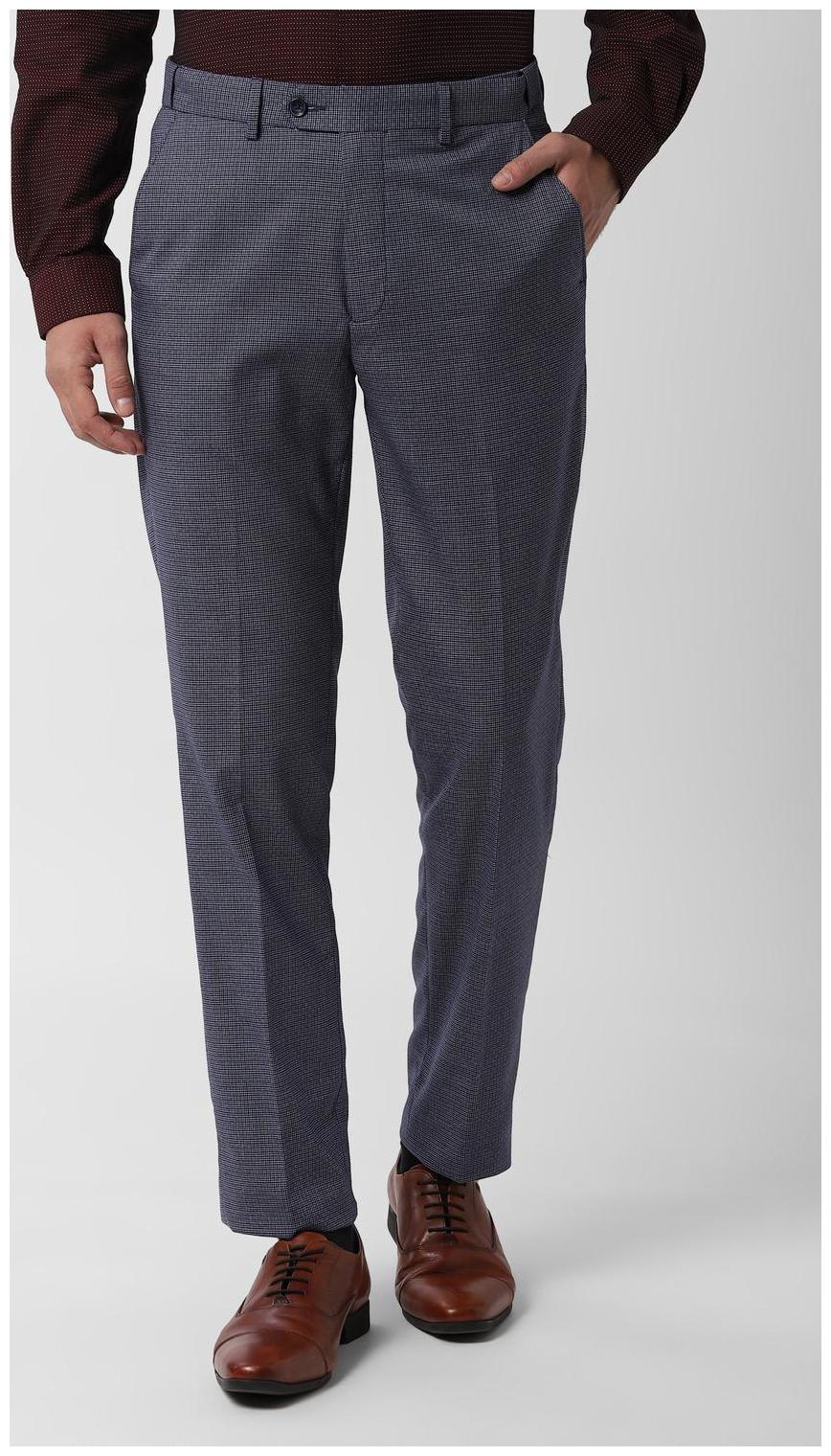 

Peter England Men Solid Slim Fit Formal Trouser - Blue
