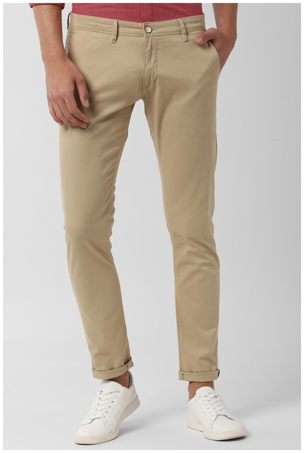 

Peter England Men Beige Solid Skinny fit Regular trousers