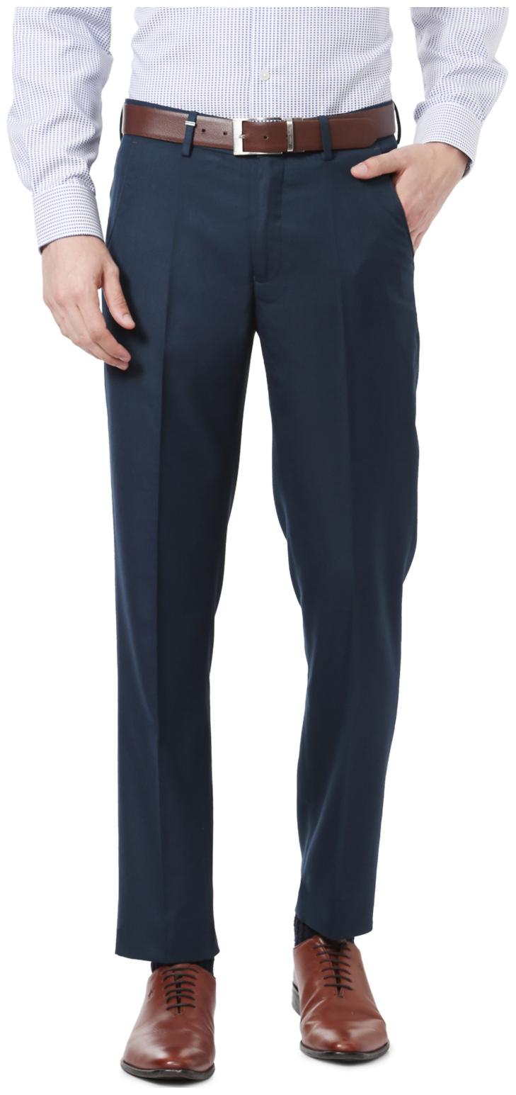 

Peter England Men Solid Slim Fit Formal Trouser - Blue
