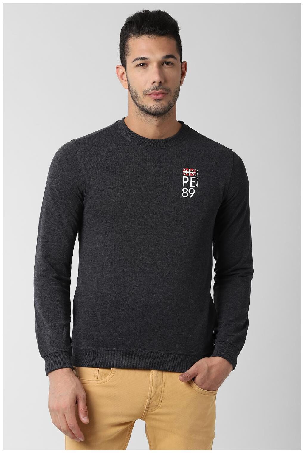 

Peter England Men Grey Round neck Sweatshirt