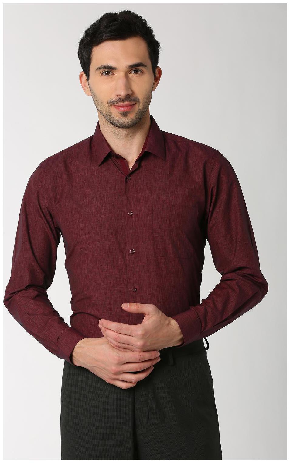 

Peter England Men Slim fit Formal Shirt - Maroon