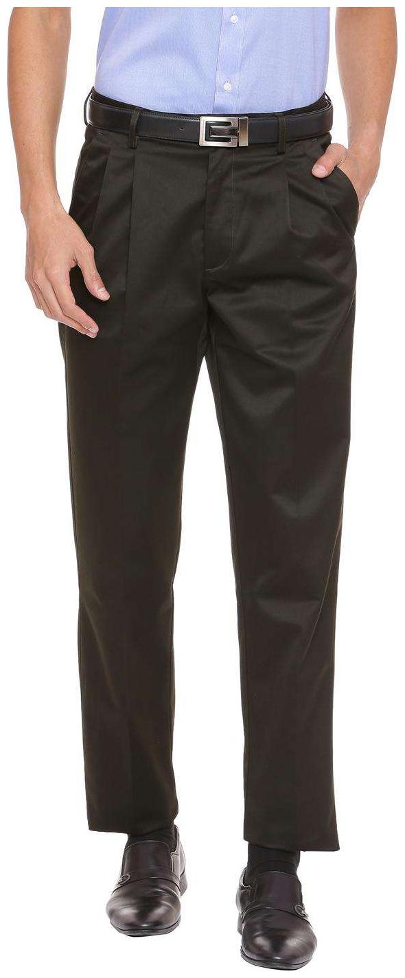 

Peter England Men Solid Regular Fit Formal Trouser - Green