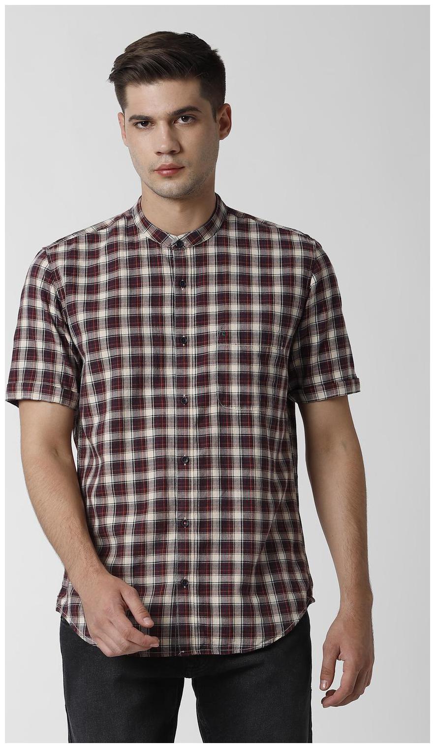 

Peter England Men Brown Checked Slim Fit Casual Shirt