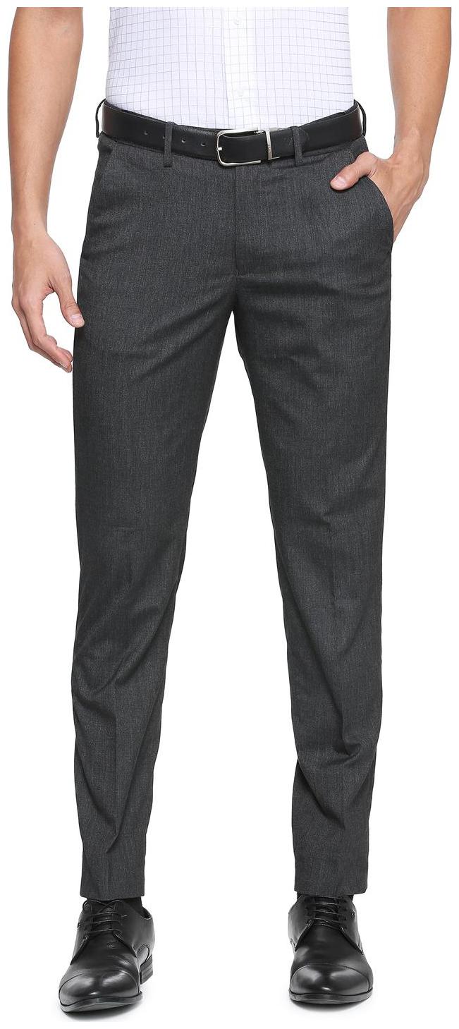 

Peter England Men Solid Slim Fit Formal Trouser - Grey