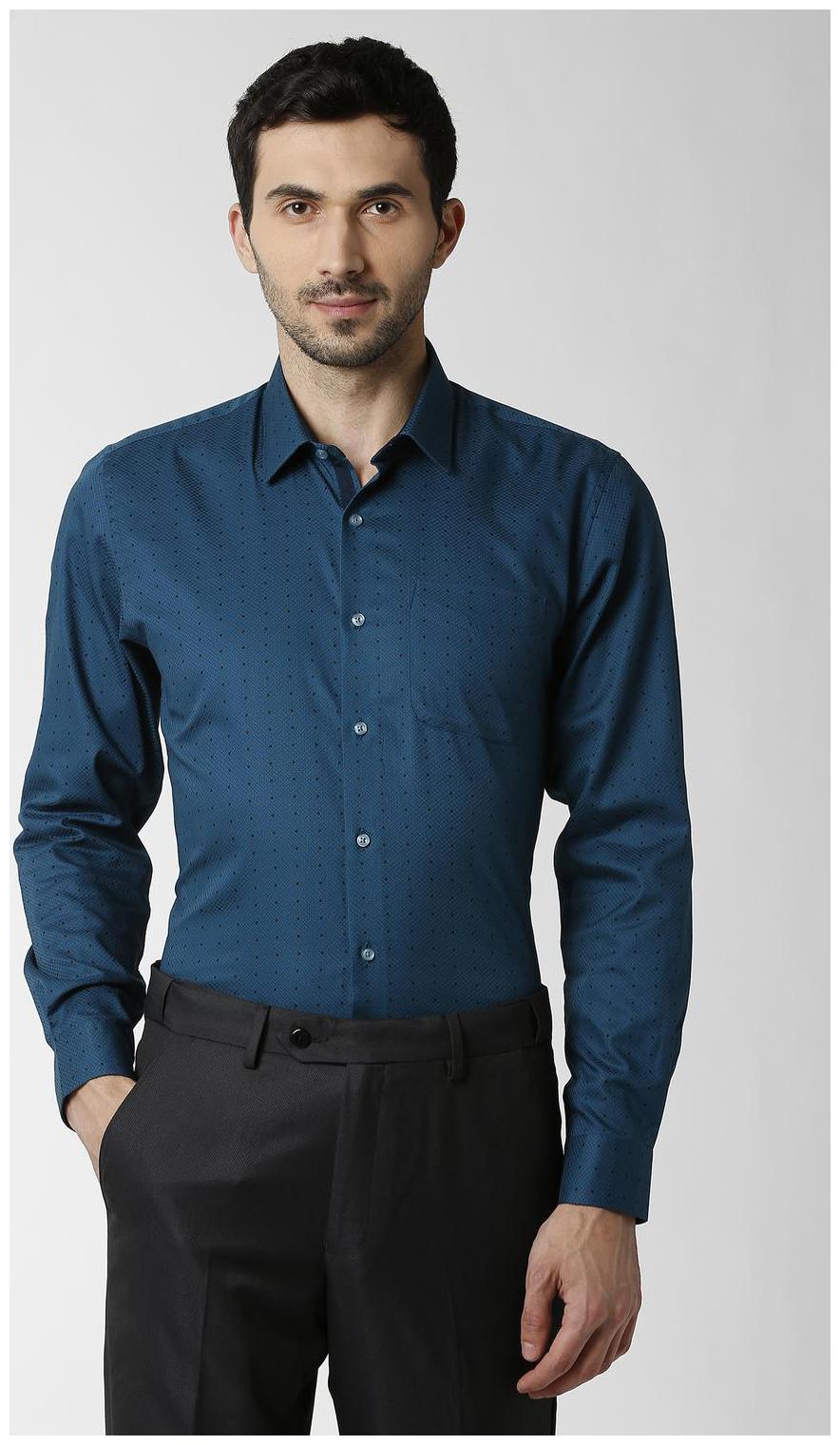 

Peter England Men Slim fit Formal Shirt - Blue