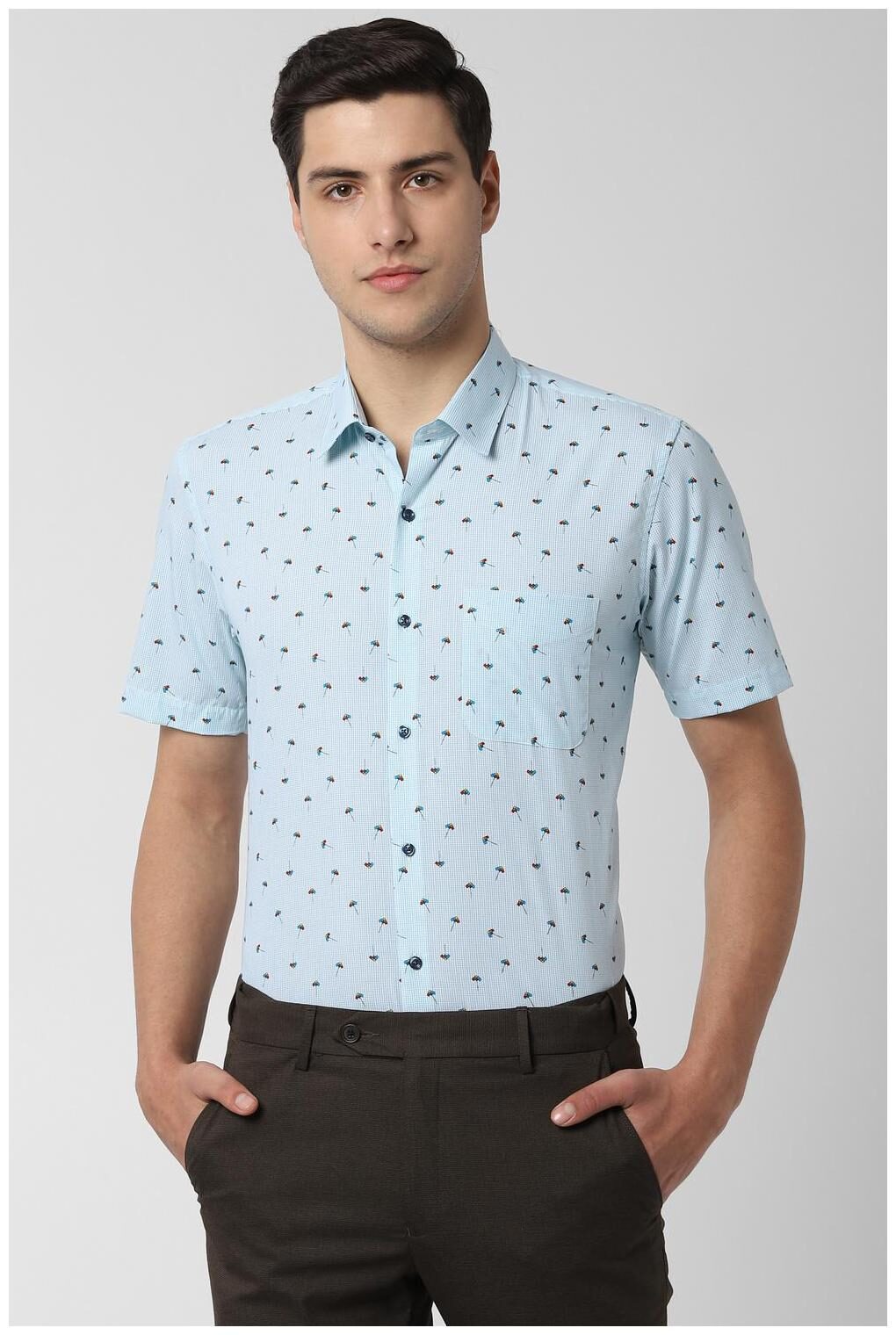 

Peter England Men Slim fit Formal Shirt - Blue