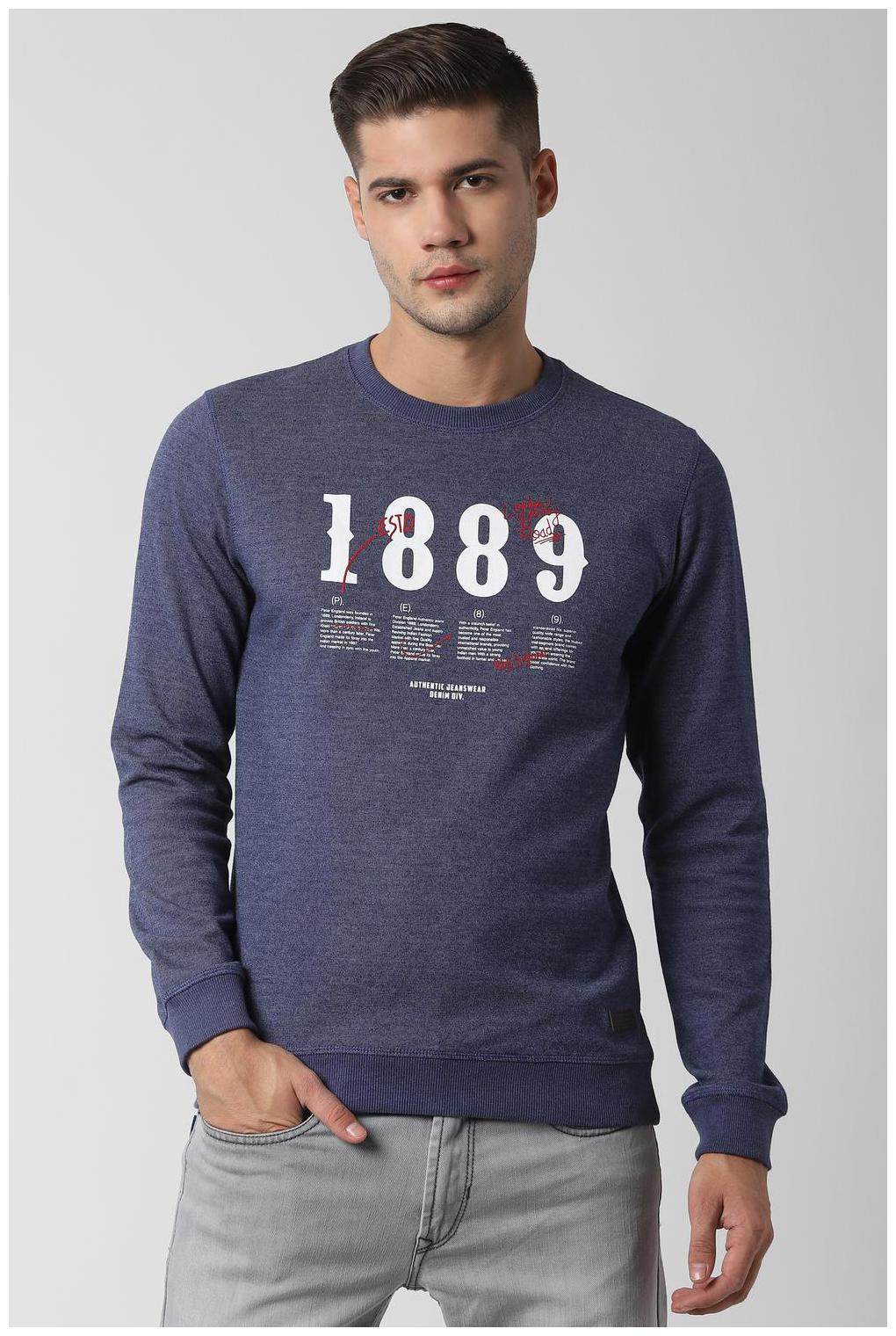 

Peter England Men Blue Round neck Sweatshirt