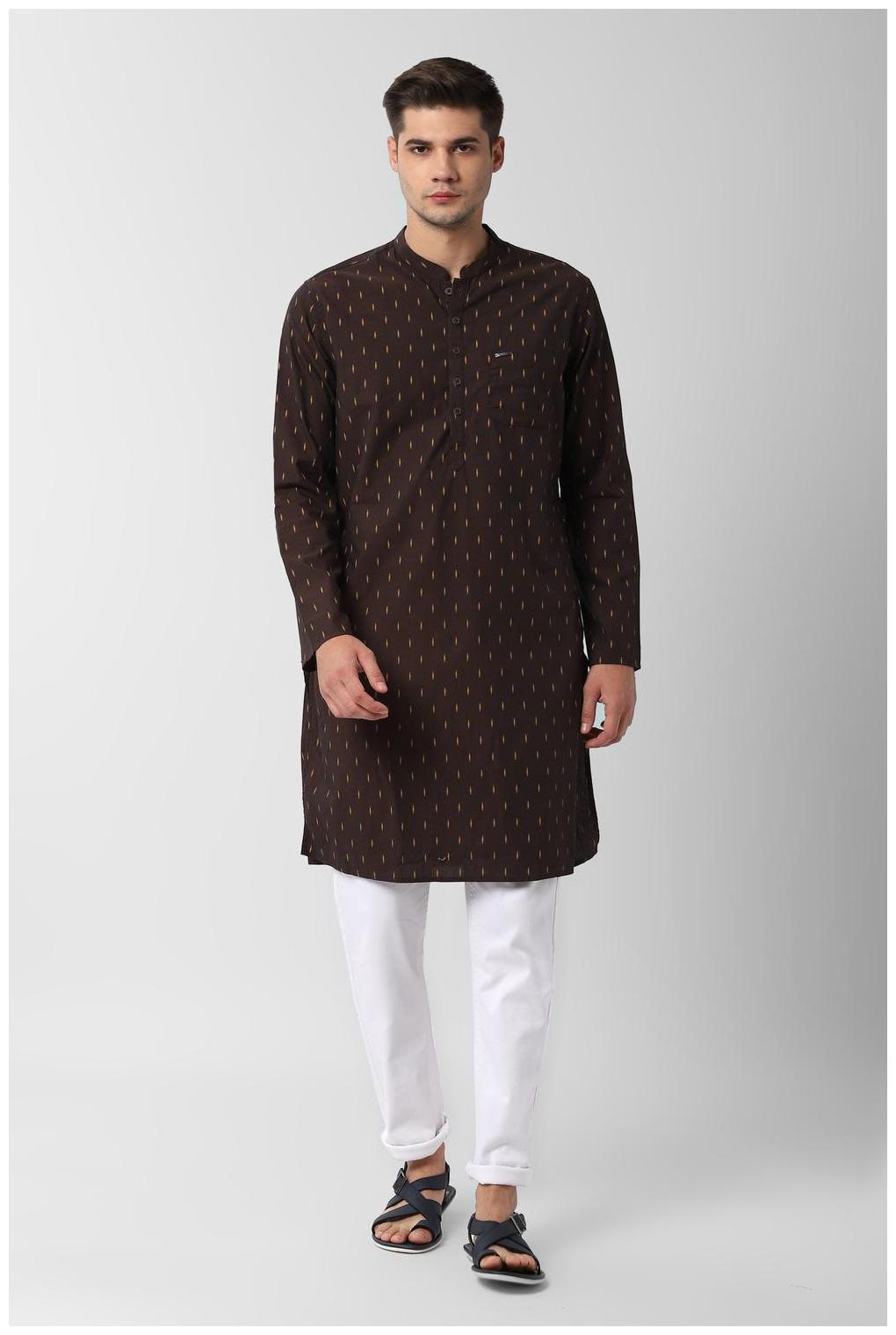 

Peter England Men Brown Slim Fit Kurta