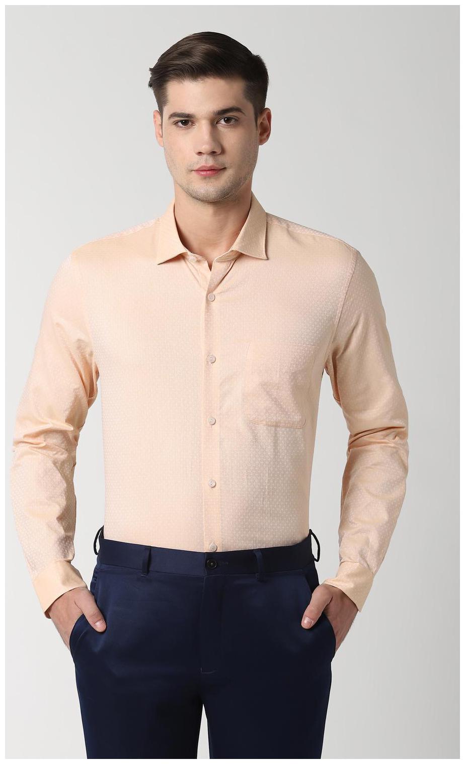 

Peter England Men Slim fit Formal Shirt - Beige