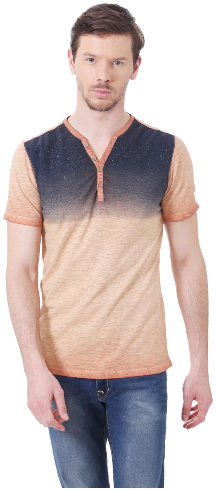 

Peter England Men Multi Slim fit Cotton Henley neck T-Shirt - Pack Of 1