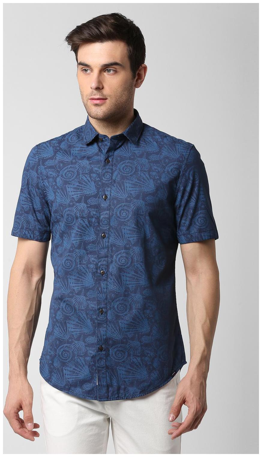 

Peter England Men Blue Vertical Stripes Slim Fit Casual Shirt