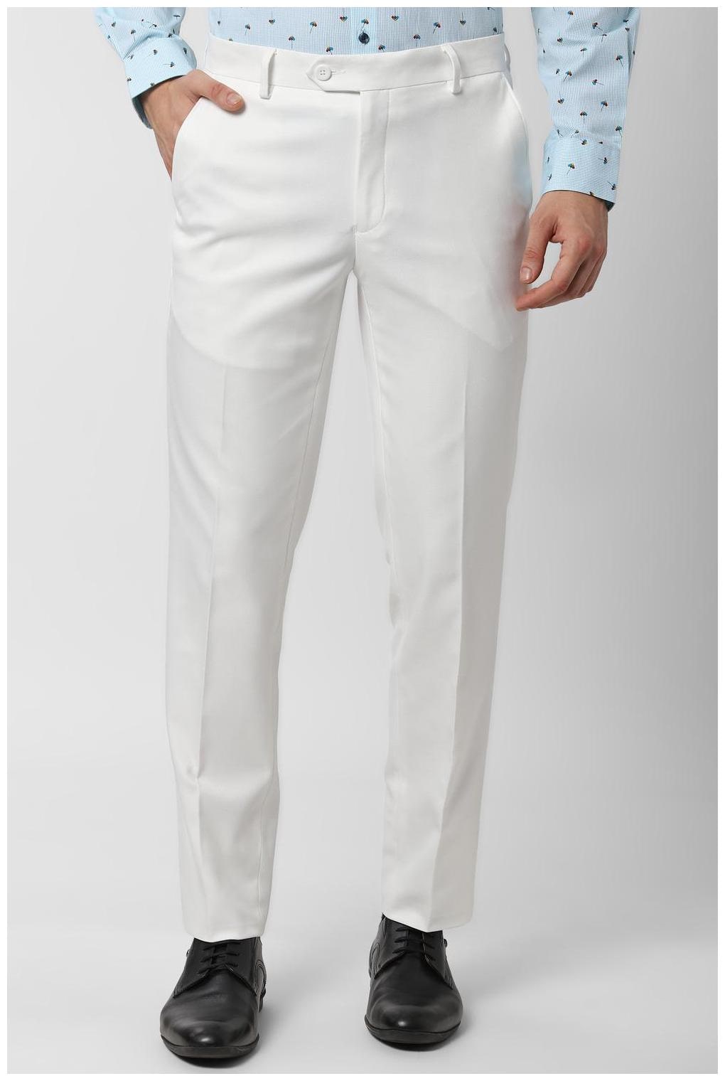 

Peter England Men Textured Slim Fit Formal Trouser - White