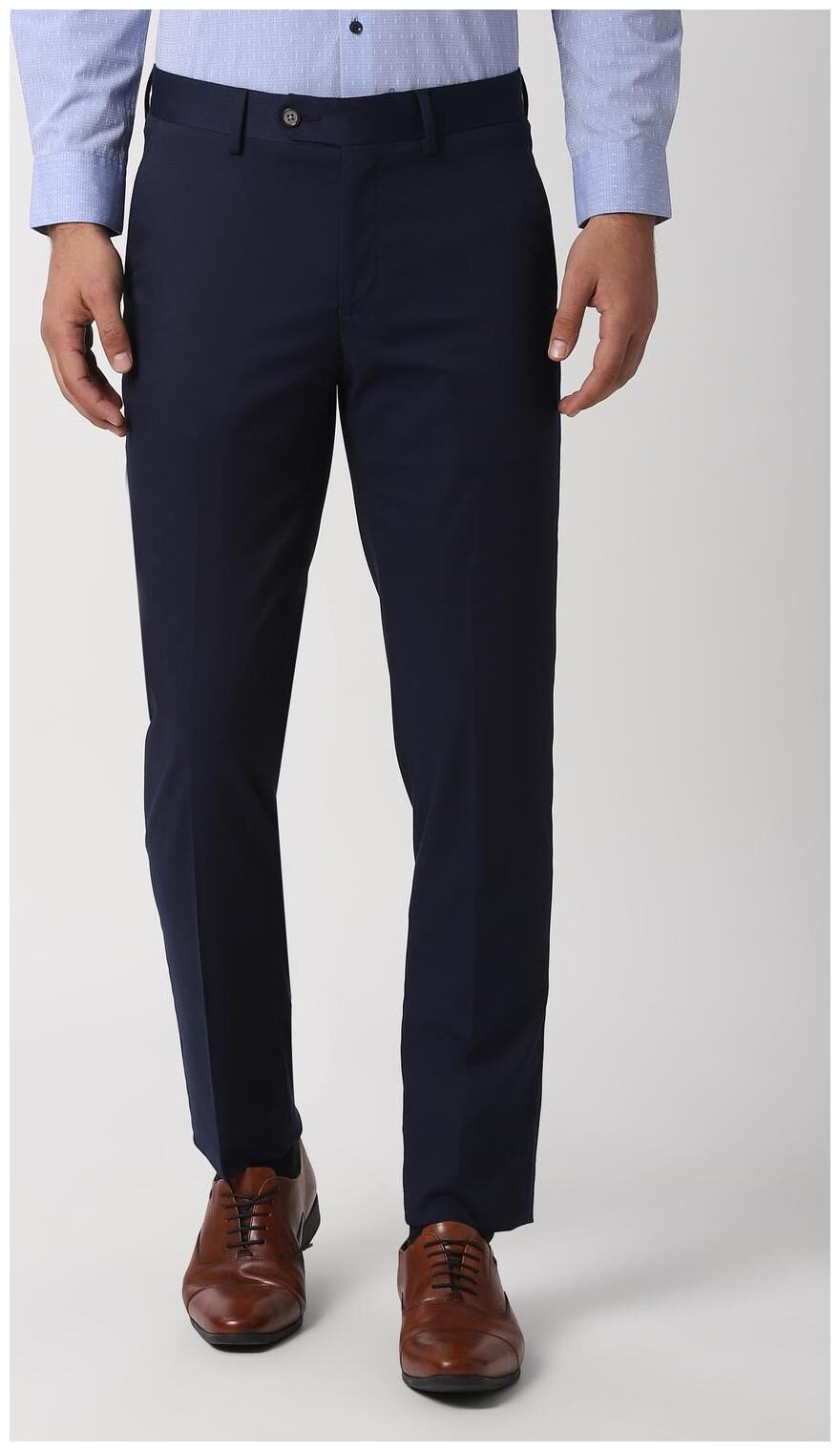 

Peter England Men Textured Slim Fit Formal Trouser - Blue