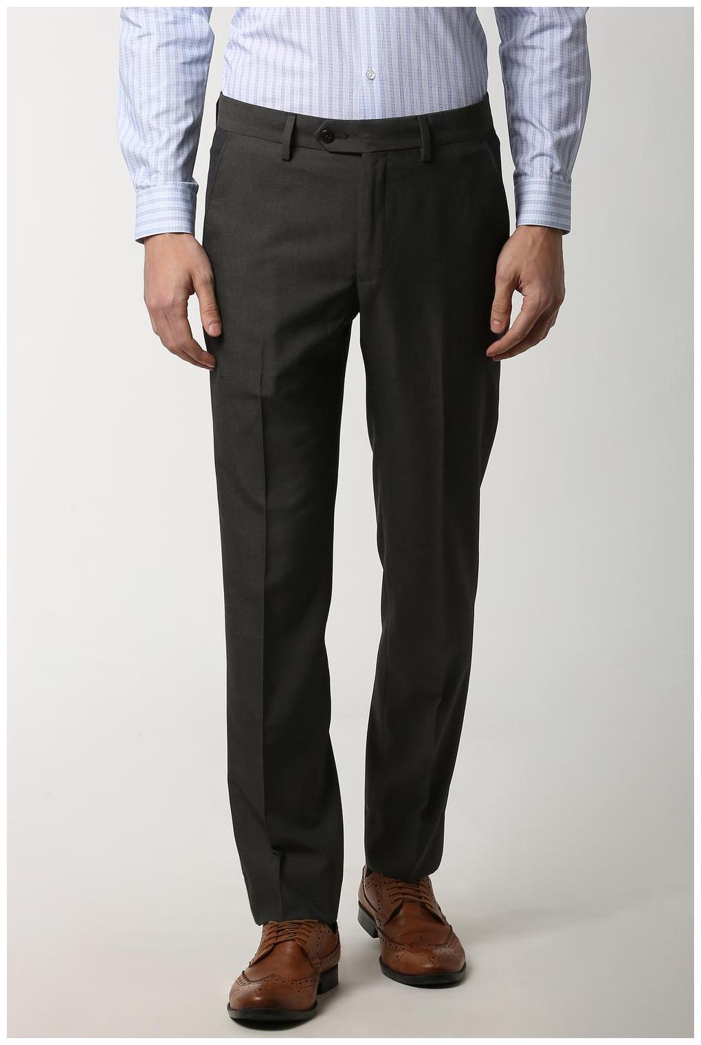 

Peter England Men Solid Slim Fit Formal Trouser - Black