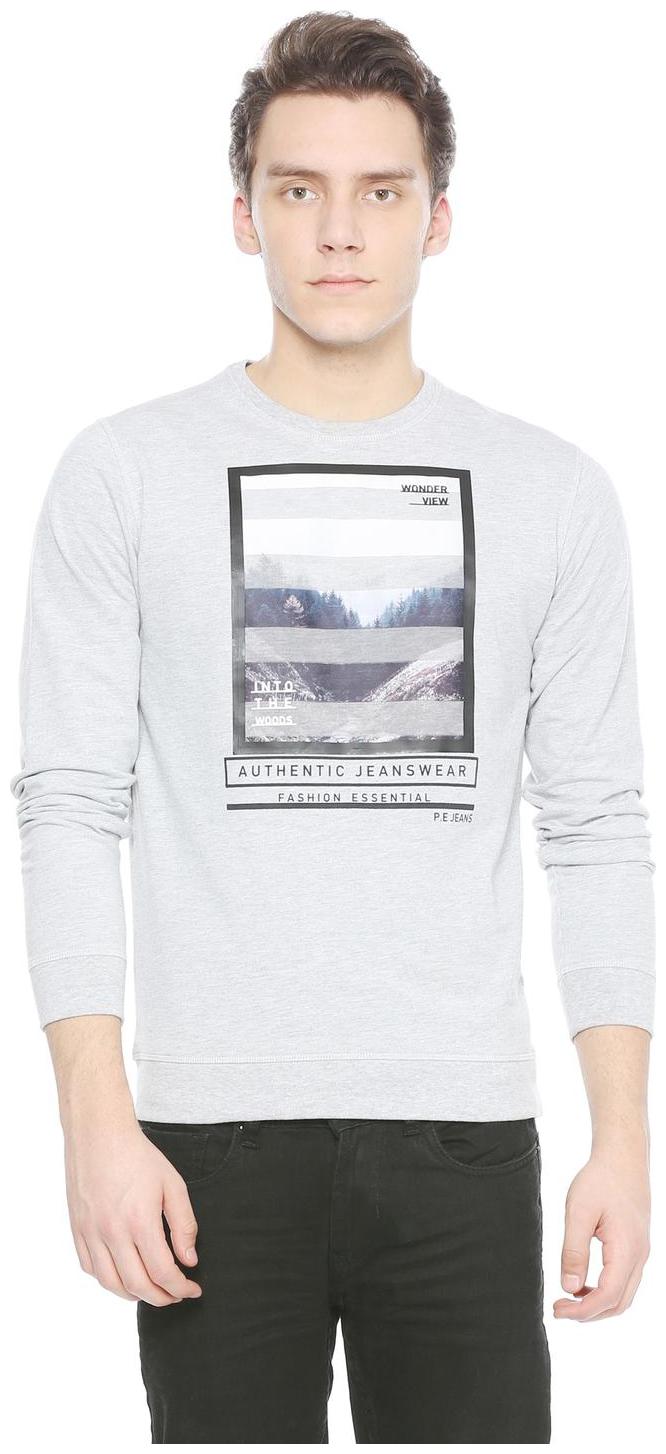 

Peter England Men Grey Round neck Sweatshirt