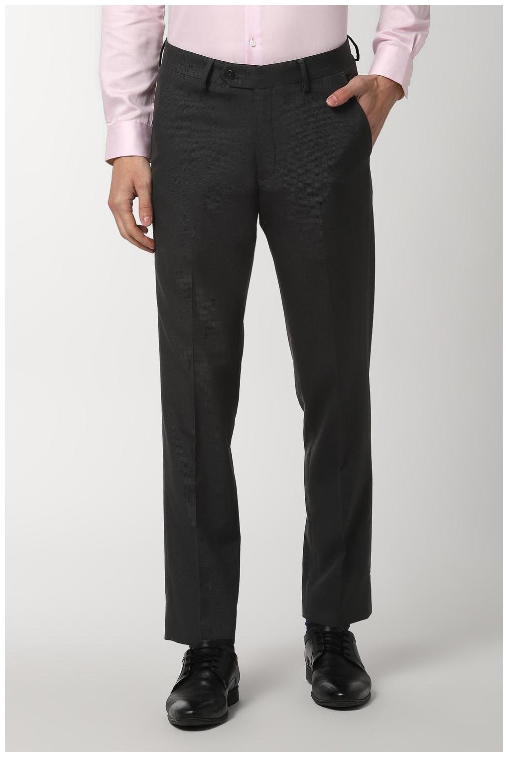 

Peter England Men Textured Slim Fit Formal Trouser - Black