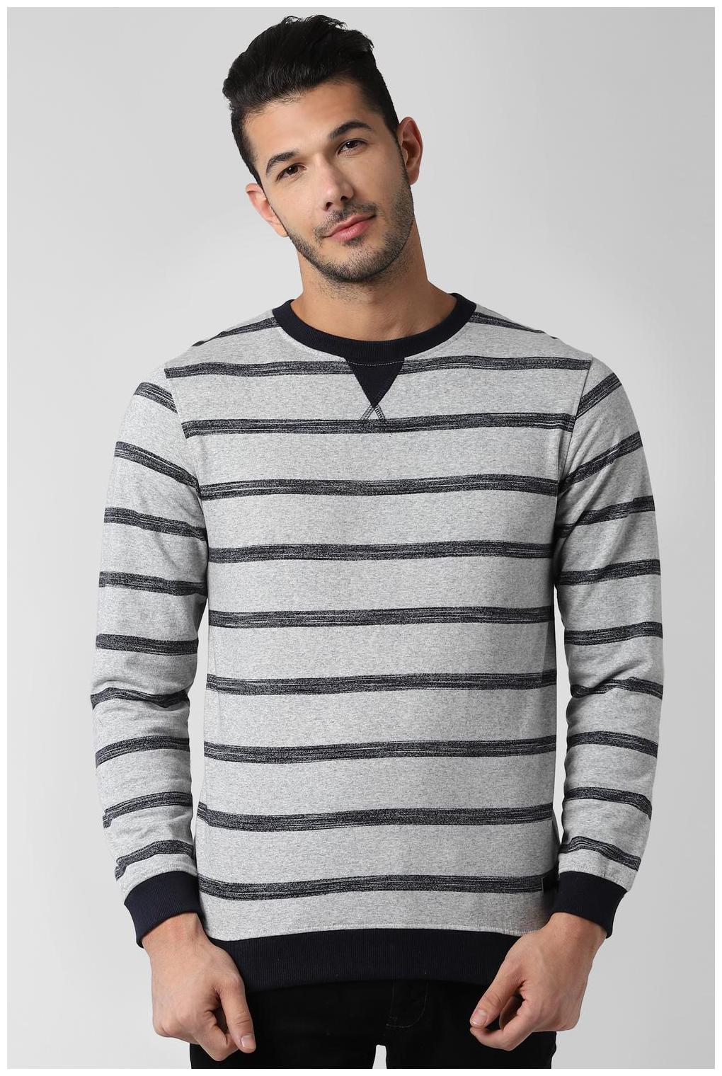 

Peter England Men Grey Round neck Sweatshirt