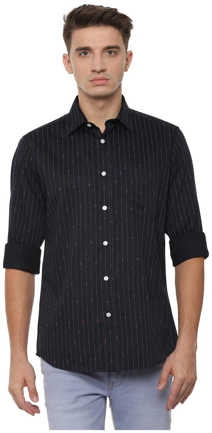 

Peter England Men Slim fit Formal Shirt - Black
