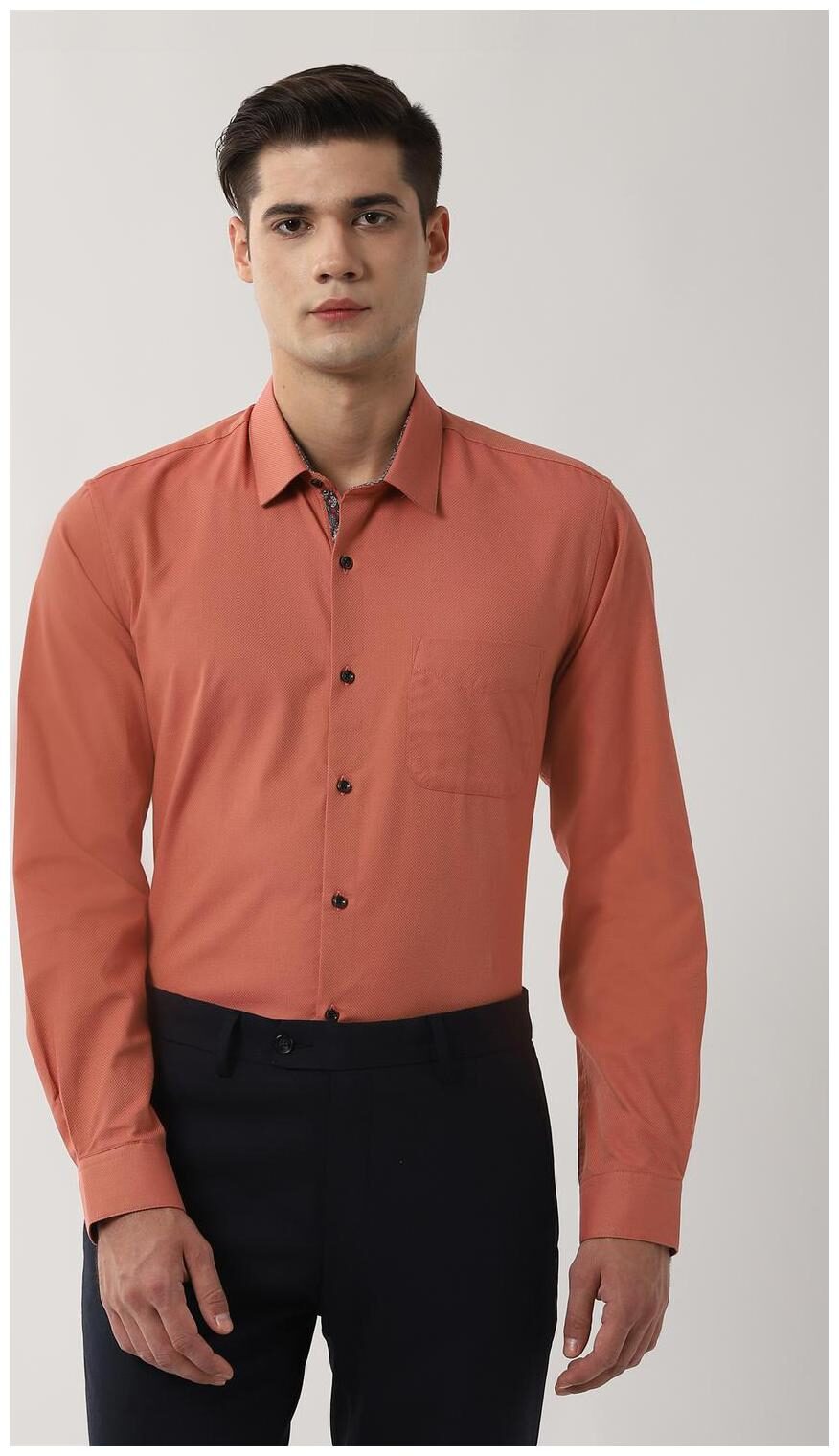

Peter England Men Slim fit Formal Shirt - Orange