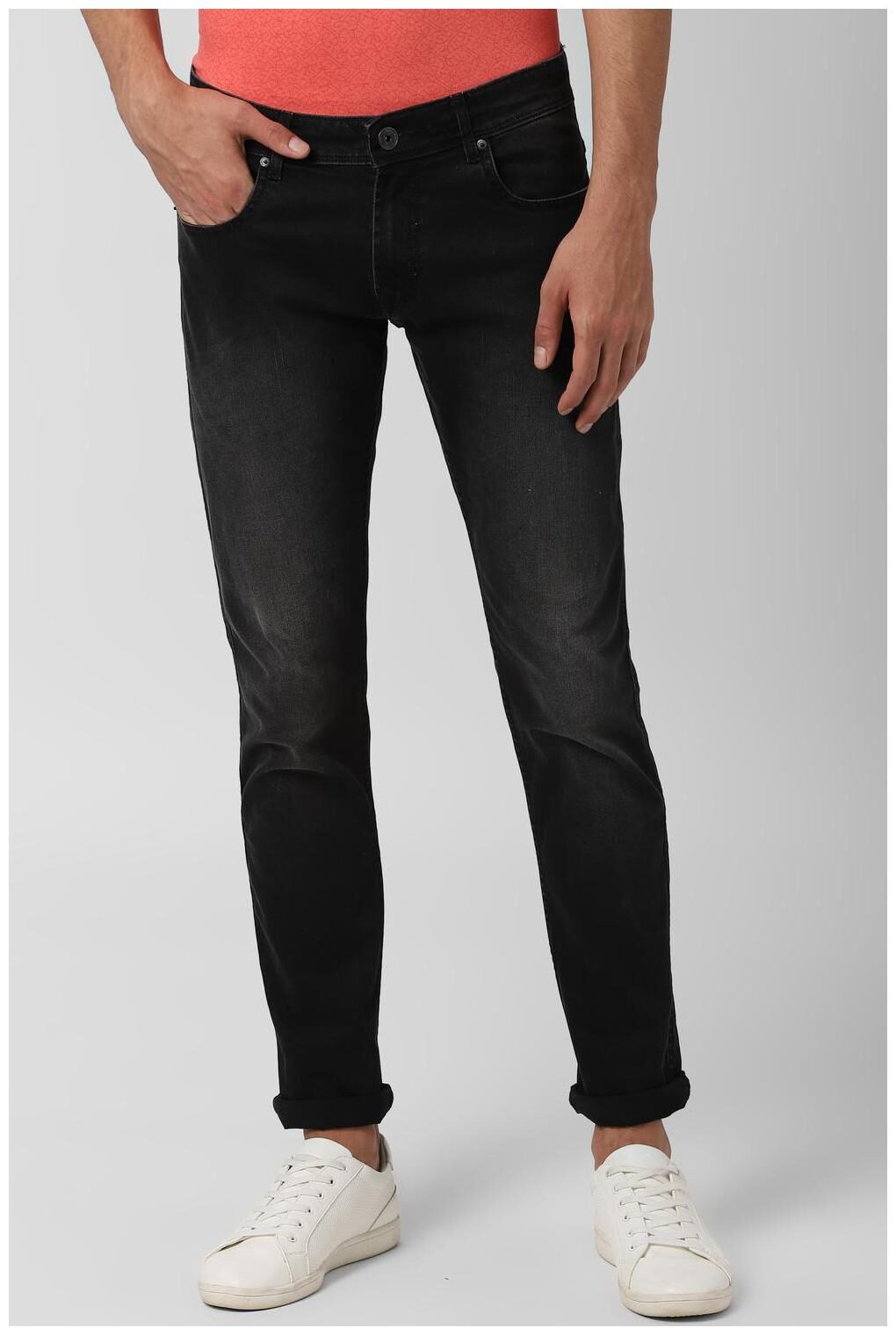 

Peter England Men Black Tapered Fit Jeans