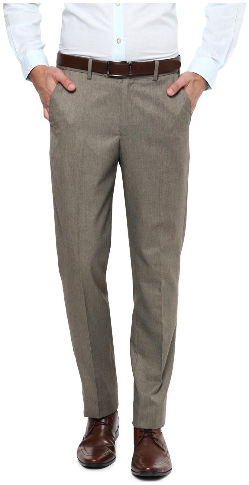 

Peter England Men Textured Slim Fit Formal Trouser - Grey