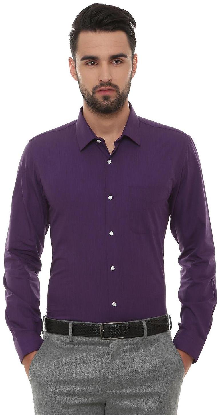 

Peter England Men Slim fit Formal Shirt - Purple