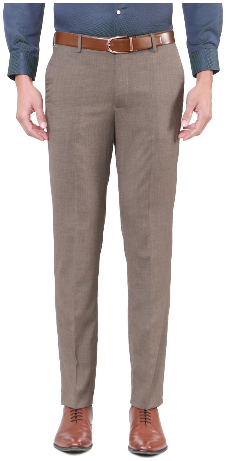 

Peter England Men Solid Slim Fit Formal Trouser - Beige