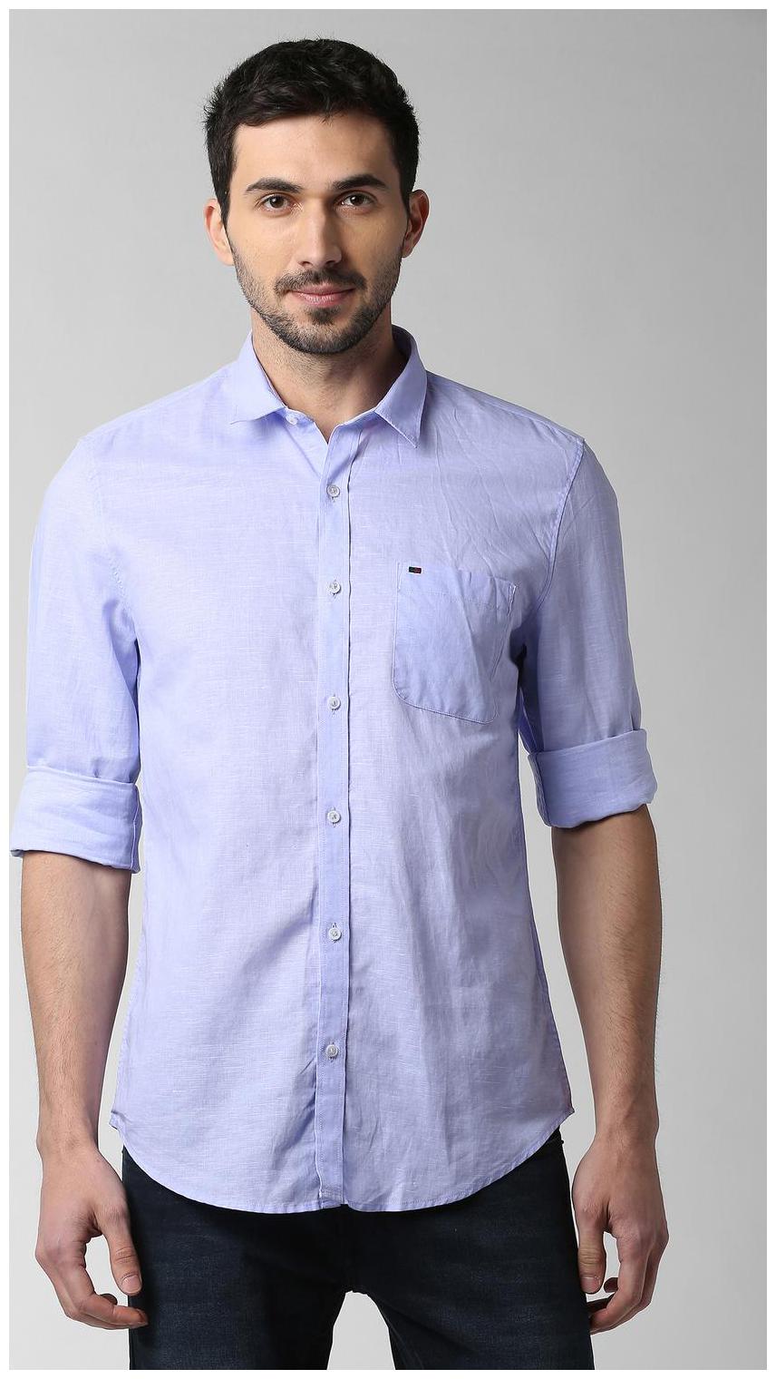 

Peter England Men Purple Weaved Super Slim Fit Casual Shirt
