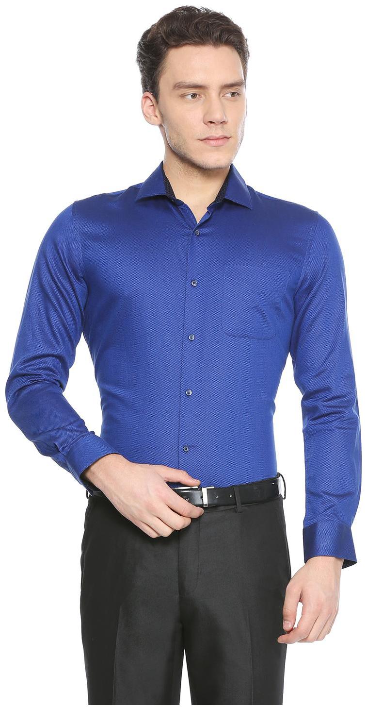 

Peter England Men Slim fit Formal Shirt - Blue