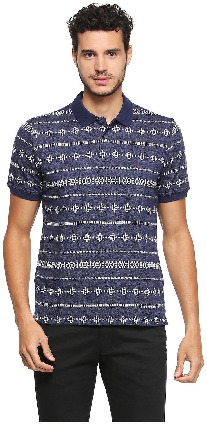 

Peter England Men Blue Regular fit Cotton Blend Polo collar T-Shirt - Pack Of 1