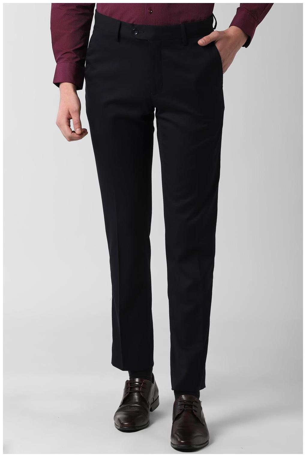 

Peter England Men Solid Slim Fit Formal Trouser - Blue