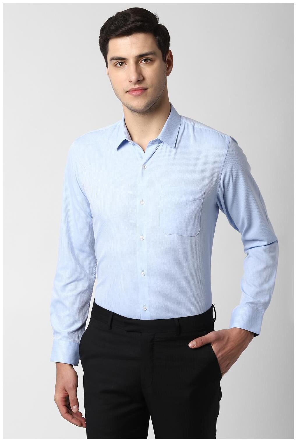 

Peter England Men Slim fit Formal Shirt - Blue
