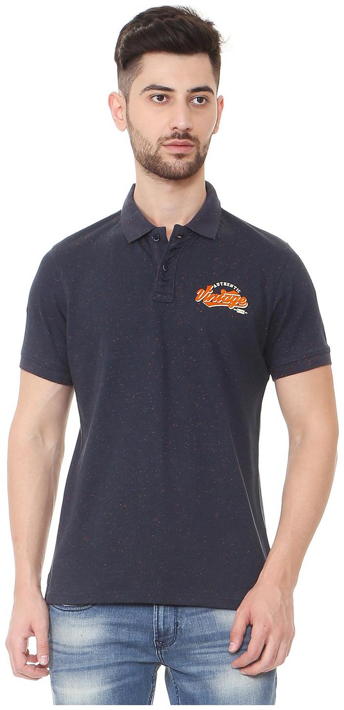 

Peter England Men Blue Regular fit Cotton Blend Polo collar T-Shirt - Pack Of 1