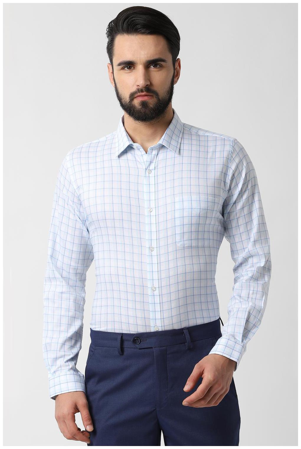 

Peter England Men Slim fit Formal Shirt - Blue