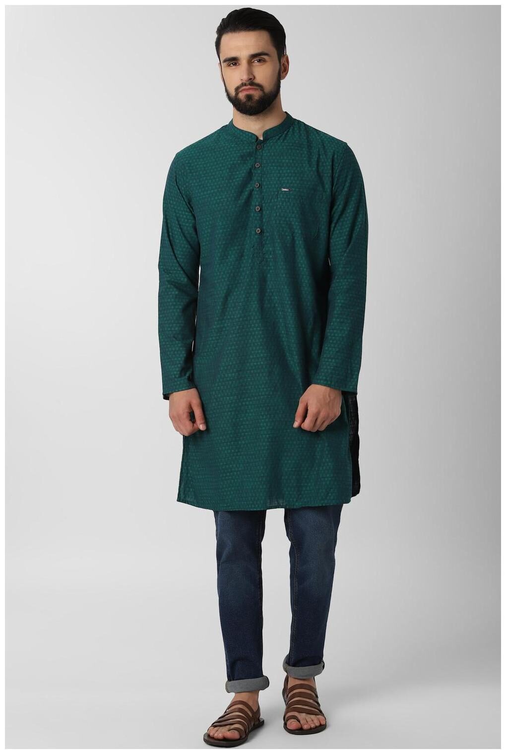 

Peter England Men Green Regular Fit Kurta