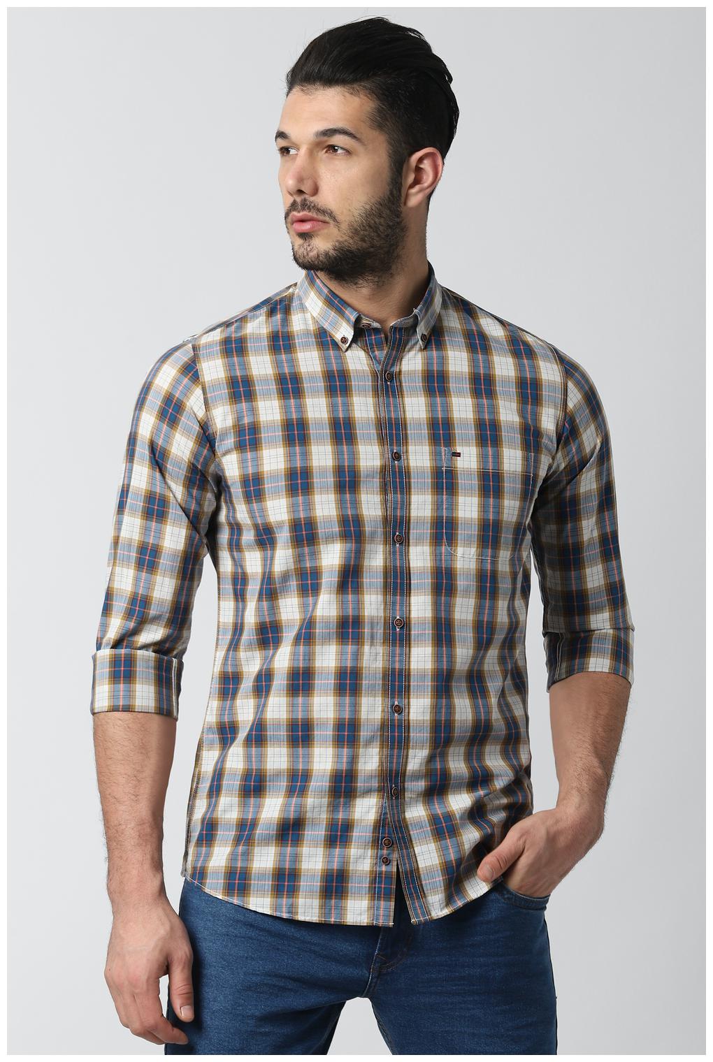 

Peter England Men Multi Checked Slim Fit Casual Shirt