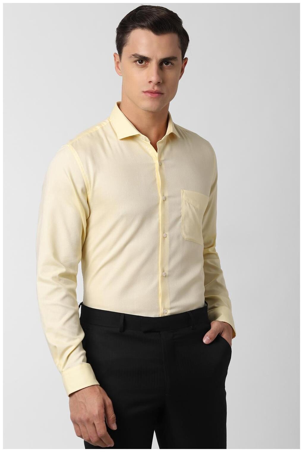 

Peter England Men Slim fit Formal Shirt - Yellow